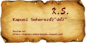Kapusi Seherezádé névjegykártya